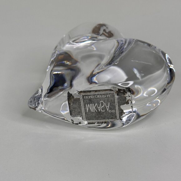 Mikasa Lead Crystal Heart Candle Holder 3" Clear Glass Decorative - Picture 4 of 6